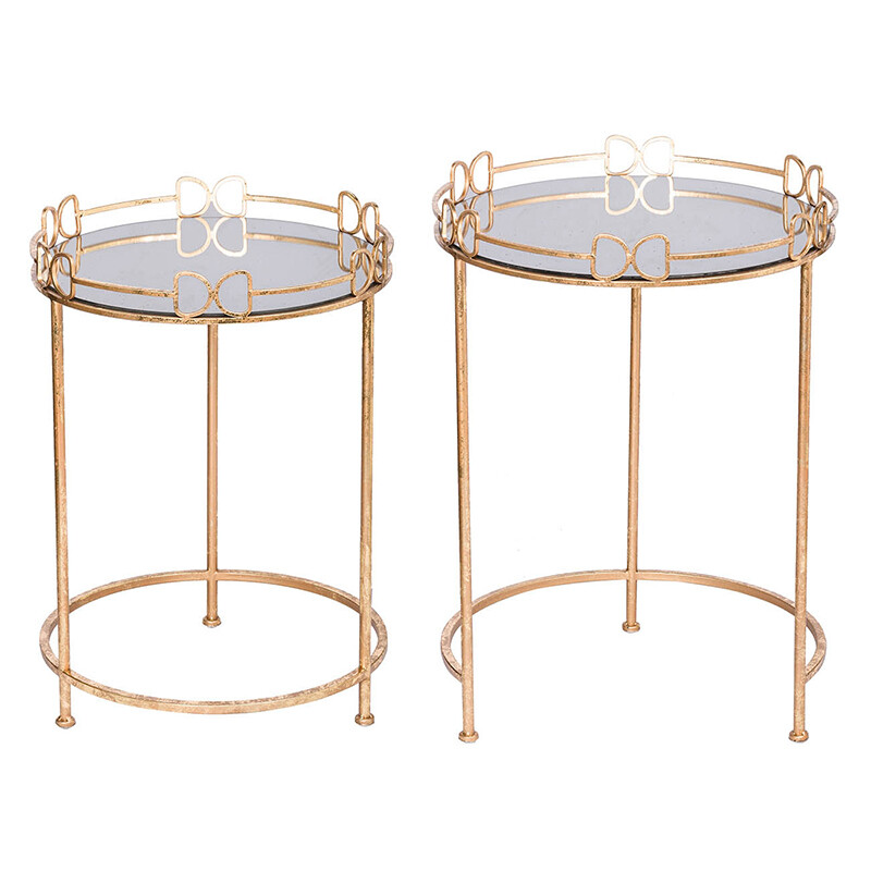 Чайный столик круглый золото 41 см Duet S - изображение 2