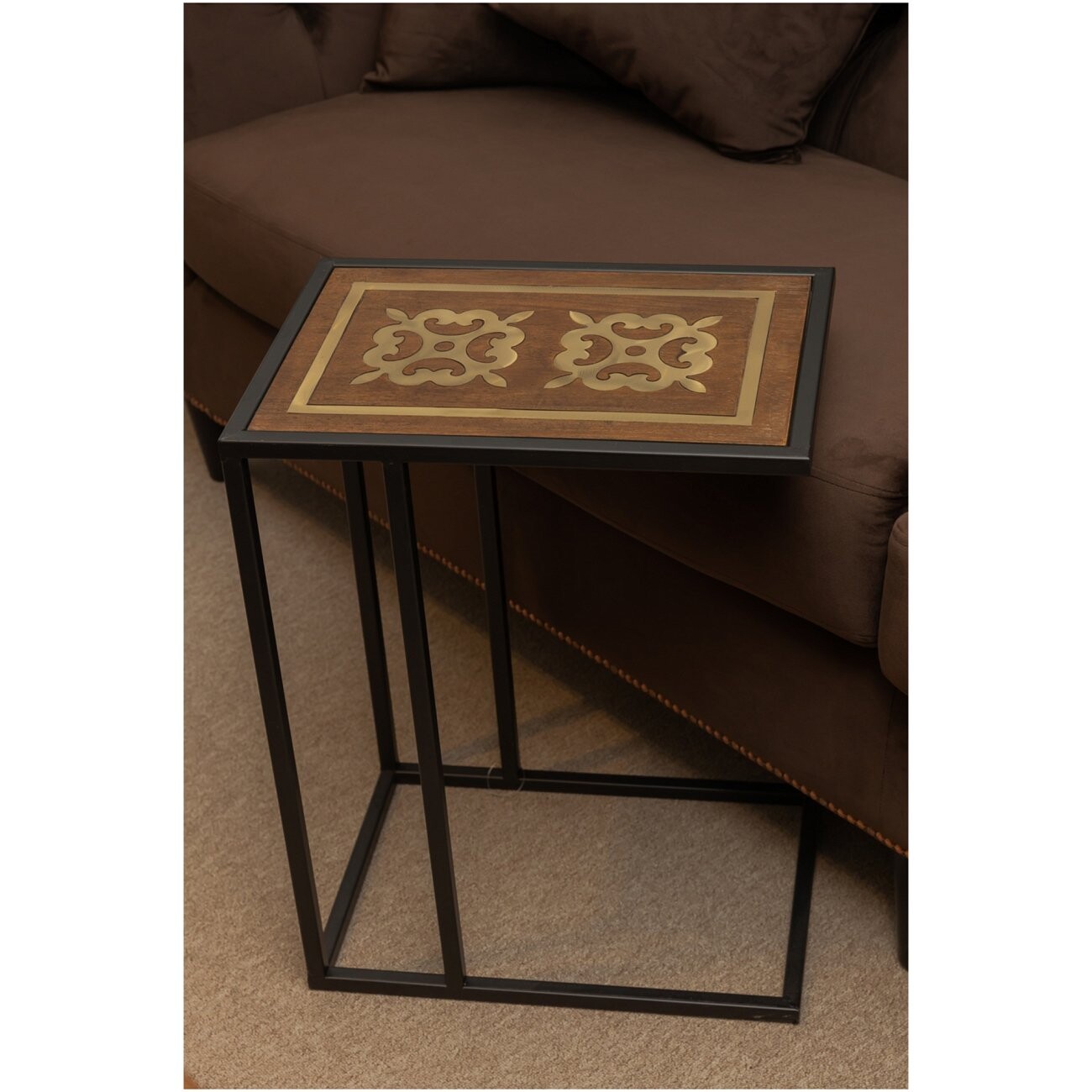 Прикроватный столик черный 42 см Raj S - изображение 5