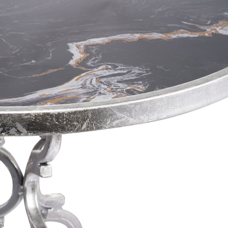 Чайный столик круглый серебро 43 см Izida - изображение 2