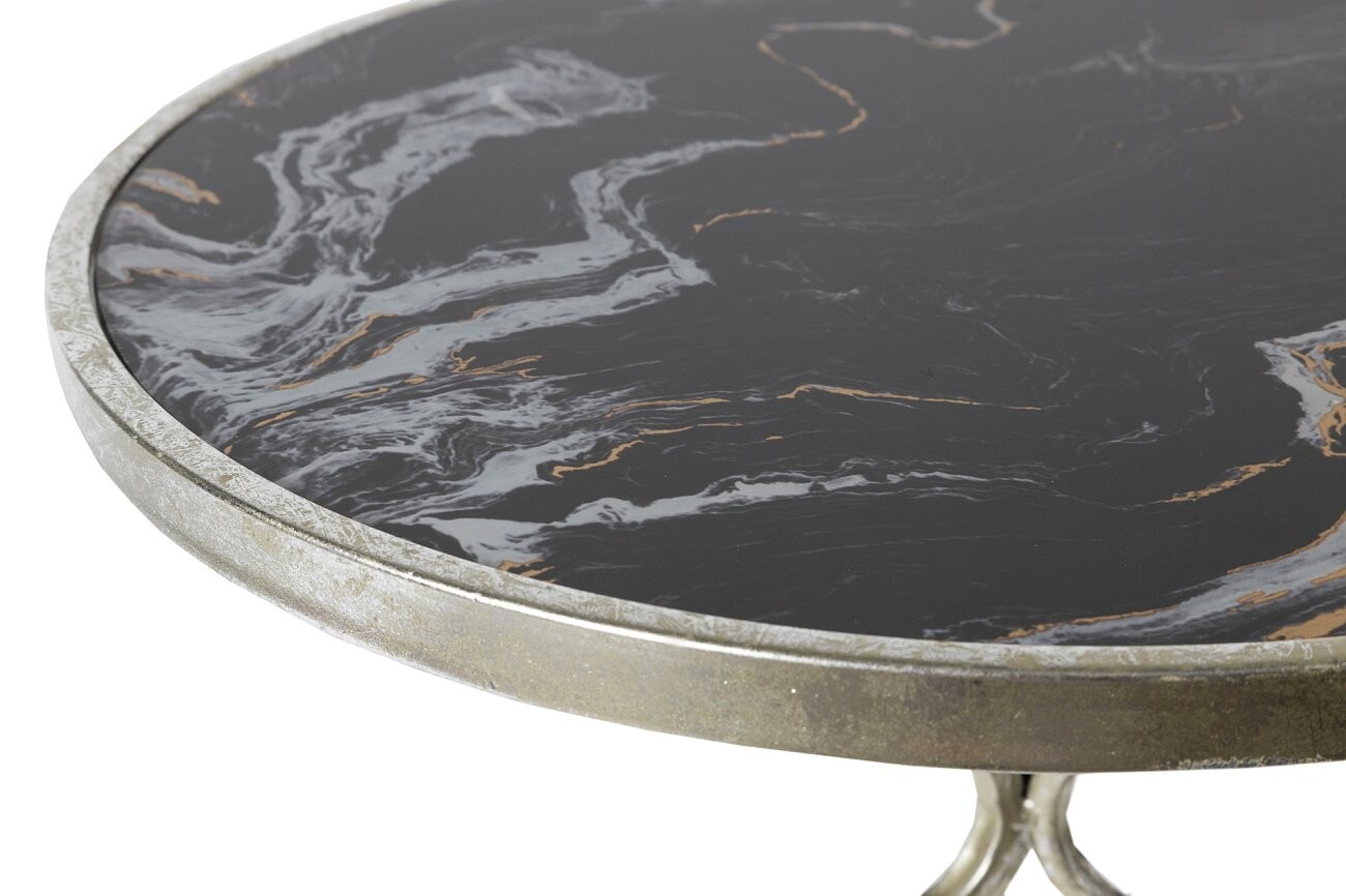 Чайный столик круглый серебро 43 см Izida - изображение 5