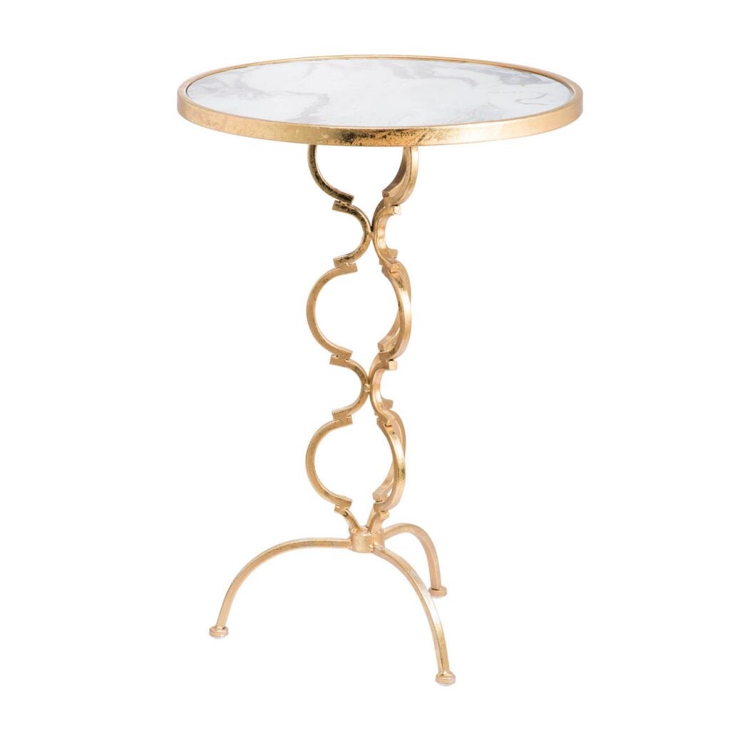 Чайный столик круглый золото 43 см Izida - изображение 3