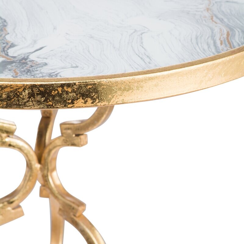 Чайный столик круглый золото 43 см Izida - изображение 4