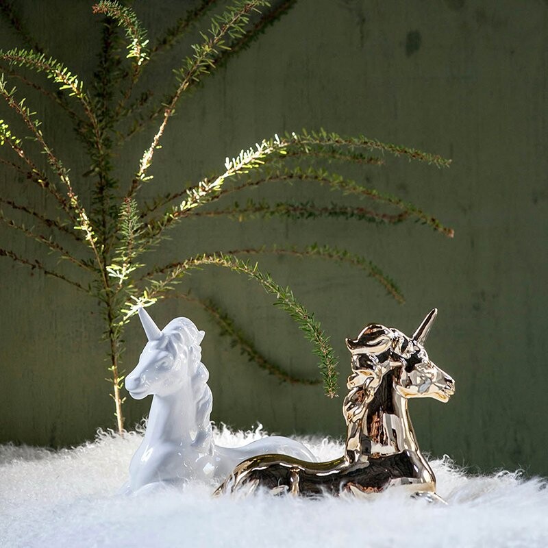 Статуэтка керамическая золото 28 см "Единорог" - изображение 2