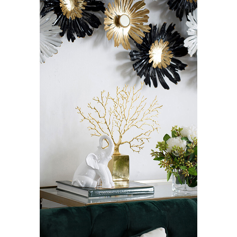 Статуэтка белая керамическая 15 см "Слон" - изображение 2