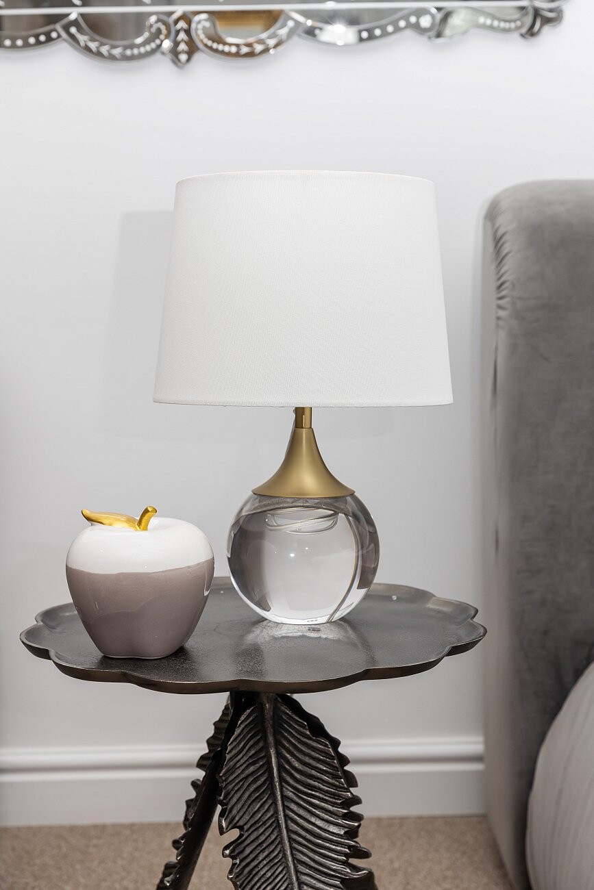 Статуэтка декоративная керамическая 13х13 см серые "Яблоко" - изображение 3