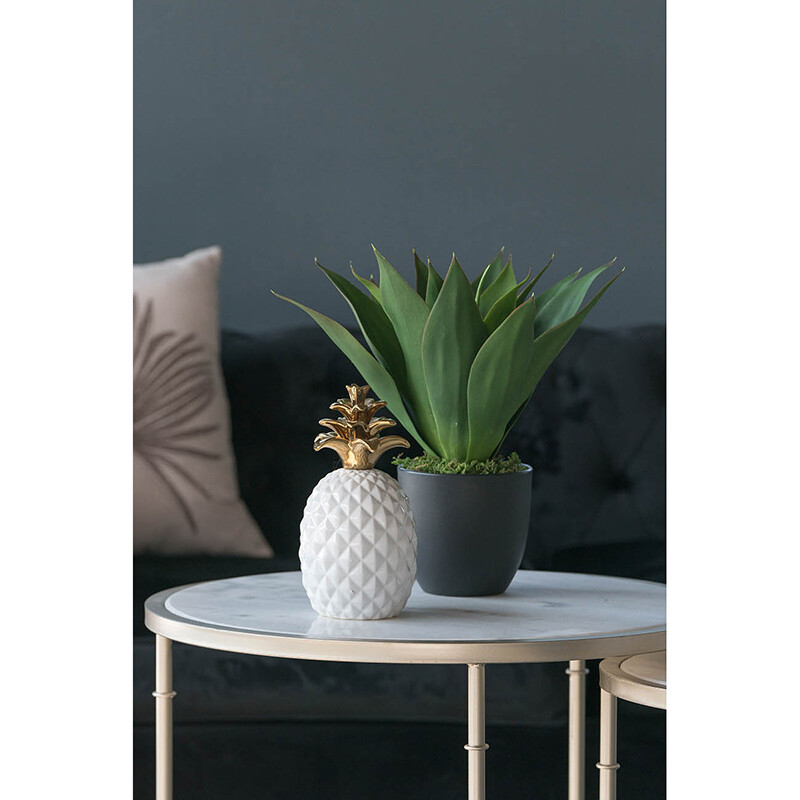 Статуэтка декоративная керамическая 23х11,5 см белая "Ананас" - изображение 2