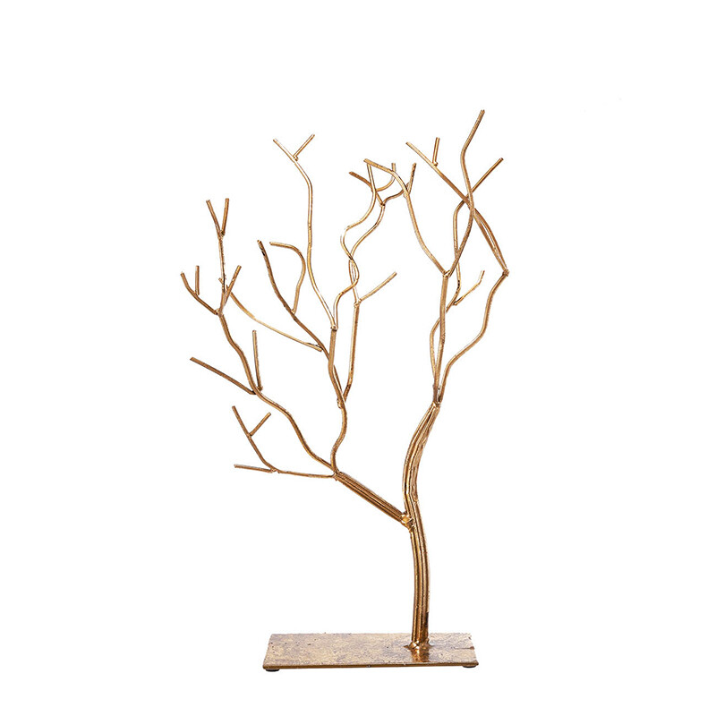 Статуэтка декоративная металлическая 38х24 см золотая Branched Tree - изображение 3