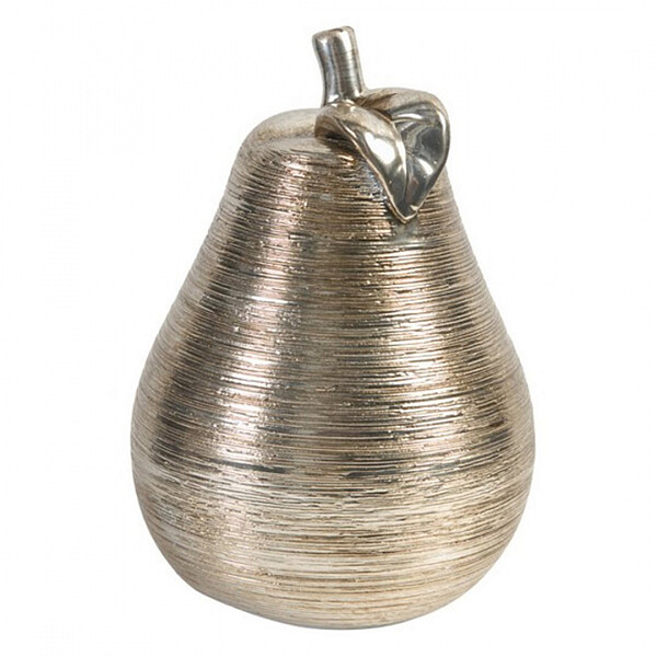 Статуэтка декоративная керамическая 17,8х12,7 см серебряная "Груша" - изображение 1