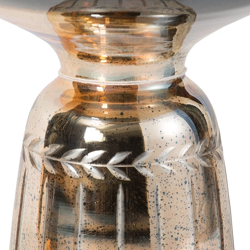 Приставной столик круглый стеклянный золото 35 см Sevica - изображение 4