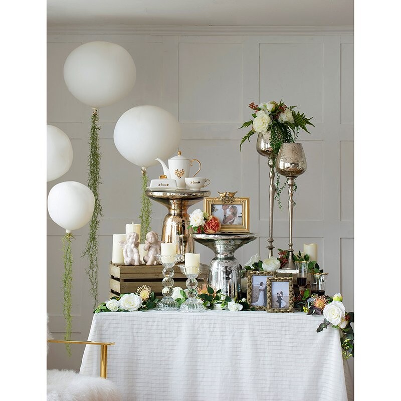 Приставной столик круглый стеклянный золото 35 см Sevica - изображение 8