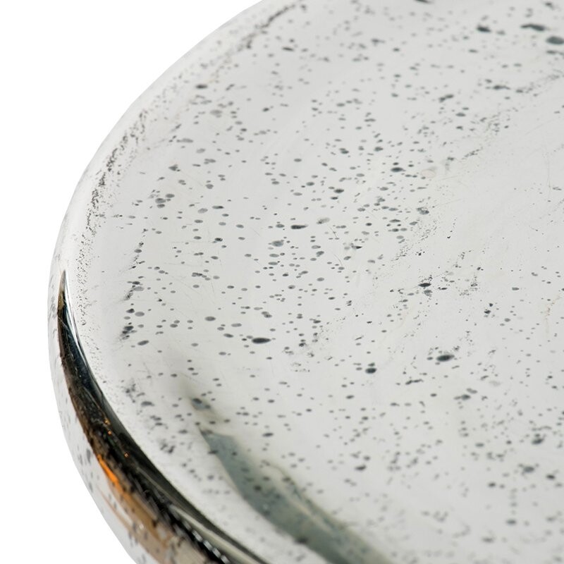 Приставной столик круглый стеклянный серебро 35 см Sevica - изображение 5