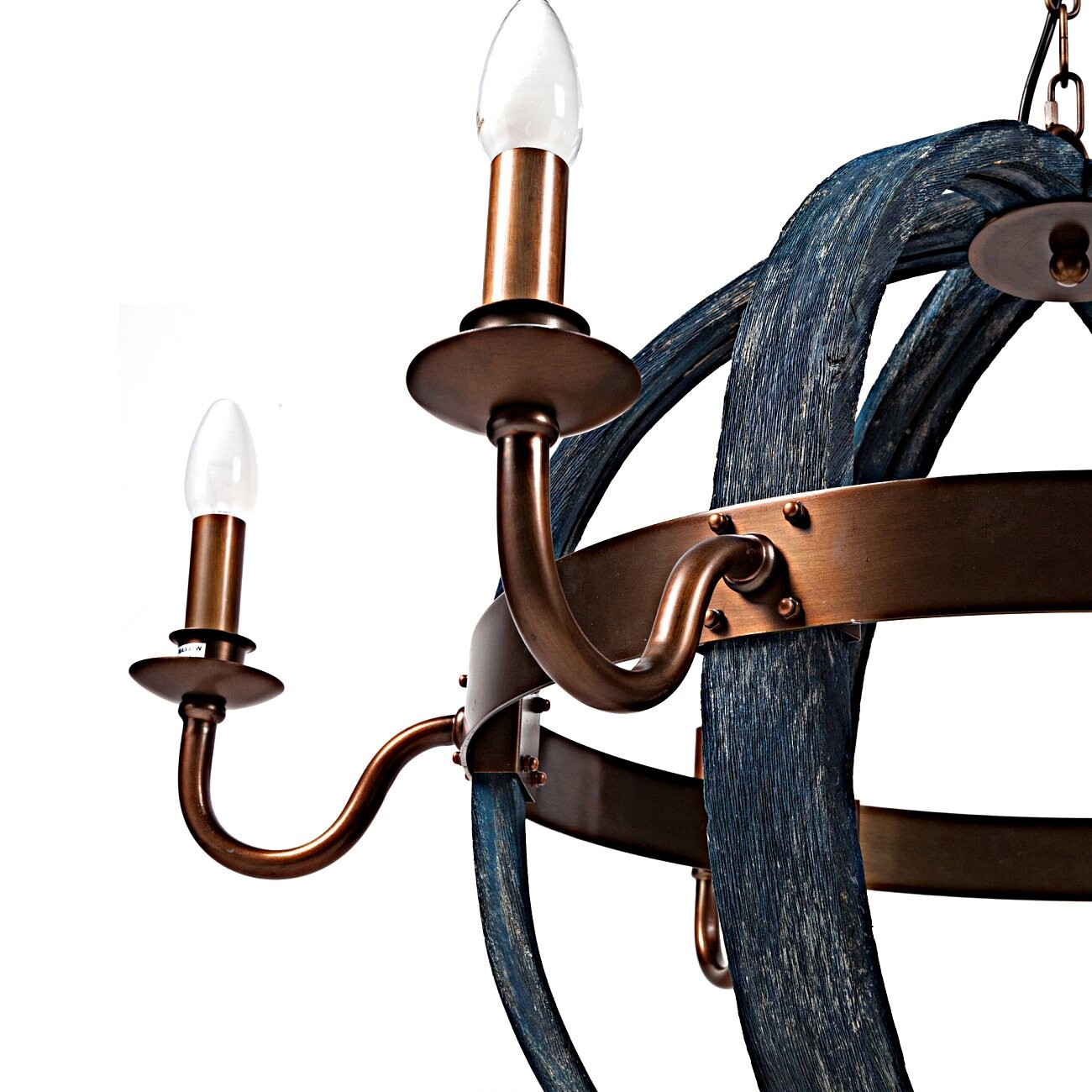 Подвесная люстра-шар синяя с эффектом старения Federico - изображение 5