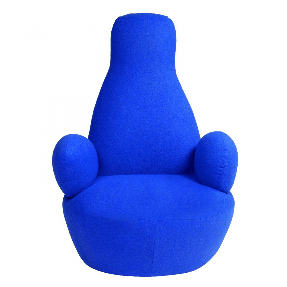 Кресло с мягкими подлокотниками синее Bottle Chair