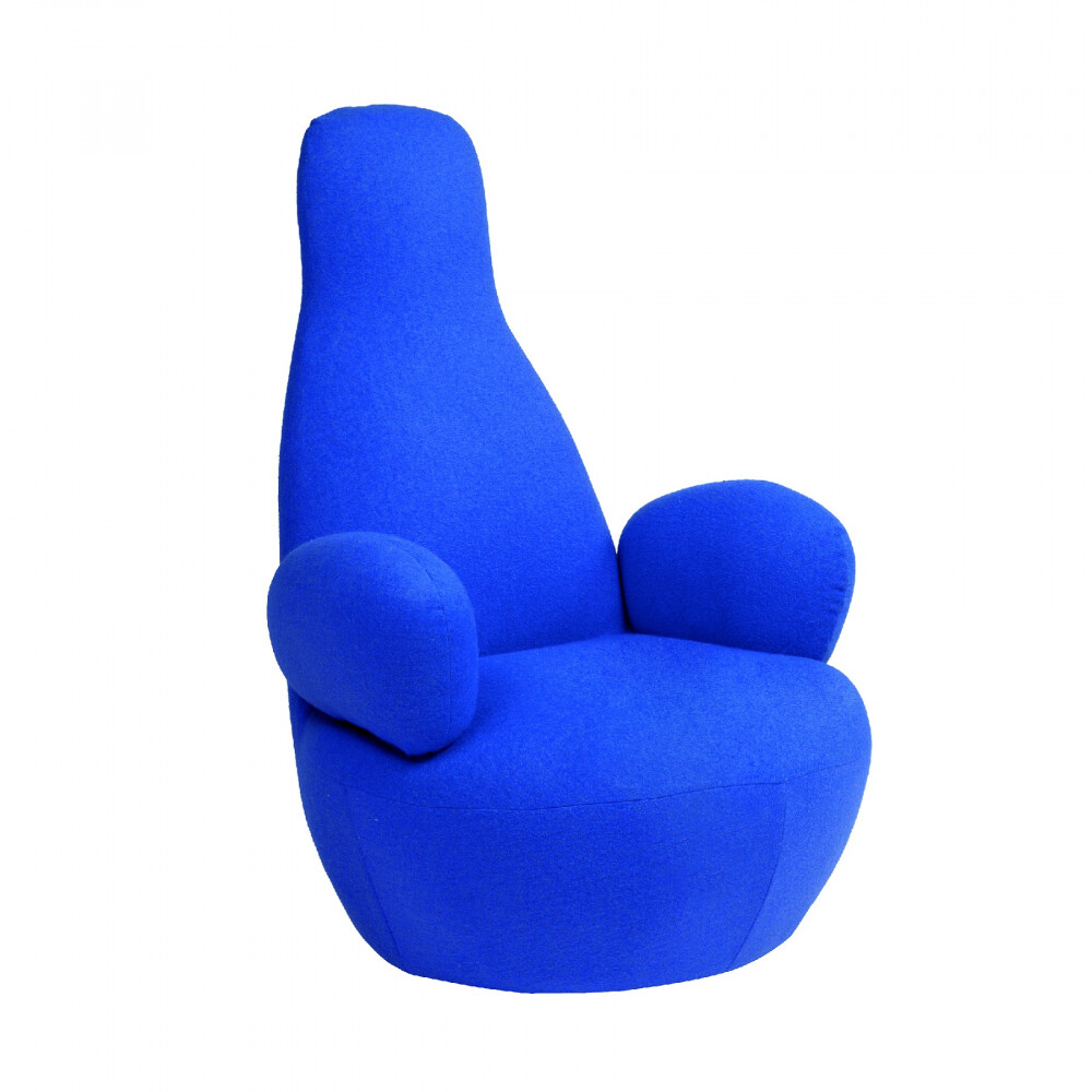 Кресло с мягкими подлокотниками синее Bottle Chair