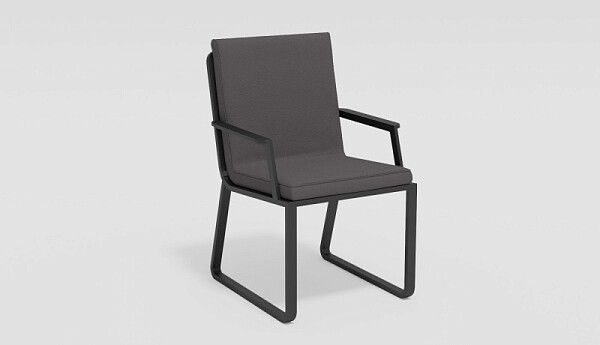 Стул уличный с подушкой антрацит с подлокотниками Voglie armrest - изображение 1