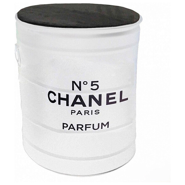 Декоративная бочка-пуф Chanel №5 white M - изображение 1