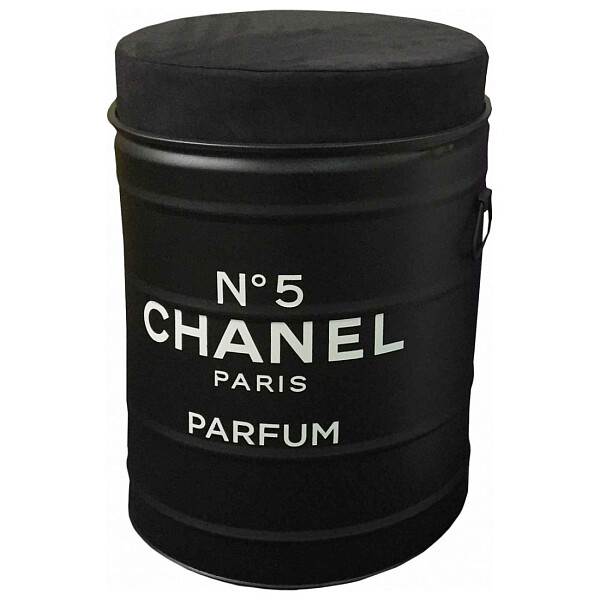Декоративная бочка-пуф Chanel №5 black M - изображение 1