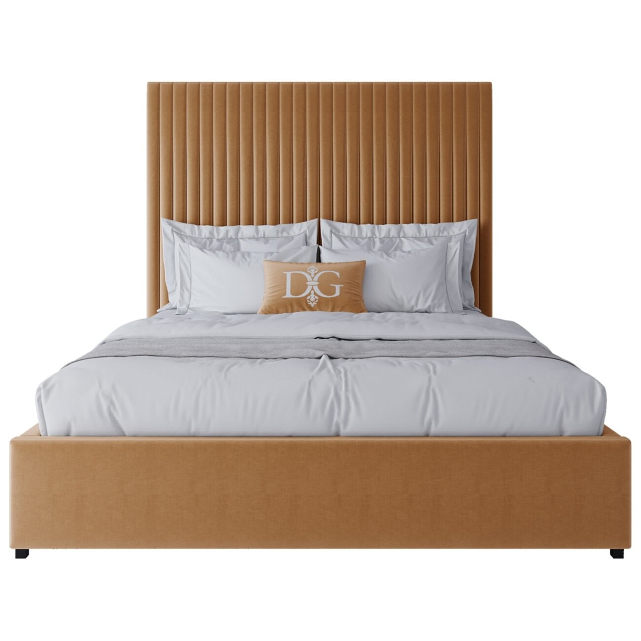 Кровать двуспальная 160х200 золотисто-коричневая Mora - изображение 2