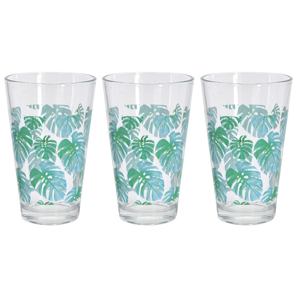 Стаканы стеклянные 300 мл зеленые Tropical Print - изображение 1