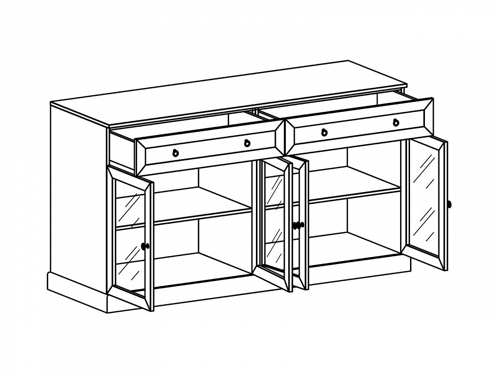 Тумба со стеклянными дверцами