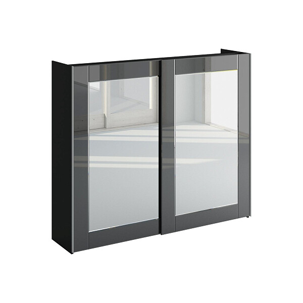 Шкаф-купе в черном корпусе 260х220 см стекло черное Kristal - изображение 1