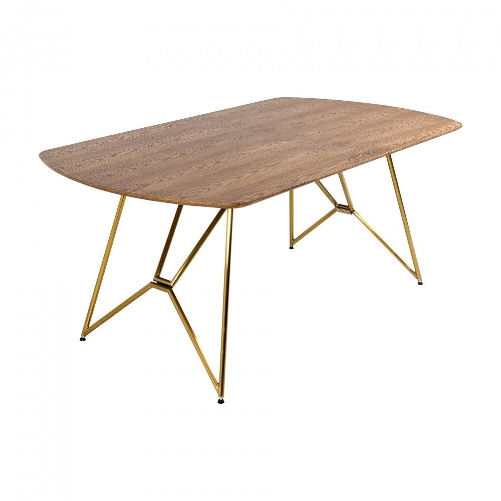 Обеденный стол с металлическими ножками 100х180 см черный дуб Dario
