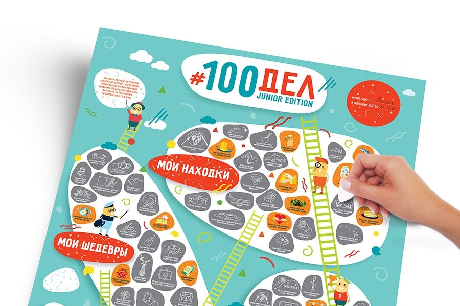 100 дел манга. Интерактивный Постер #100 дел Junior Edition. Плакат СТО дел. Интерактивный Постер с заданиями. Скретч Постер.