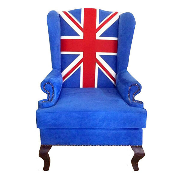 Кресло с мягкими подлокотниками синее Union Jack classic - изображение 1