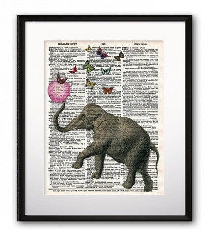 Постер Elephant and Balloon А4