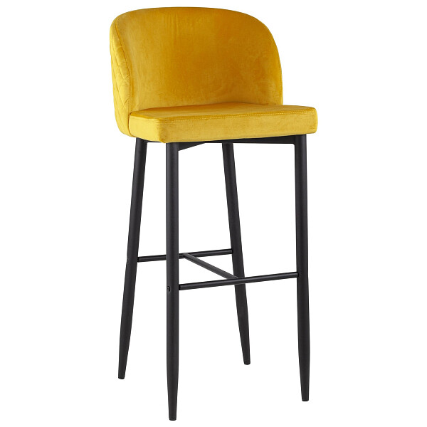 Стул барный со спинкой оранжевый с черными металлическими ножками "Оскар" - изображение 1