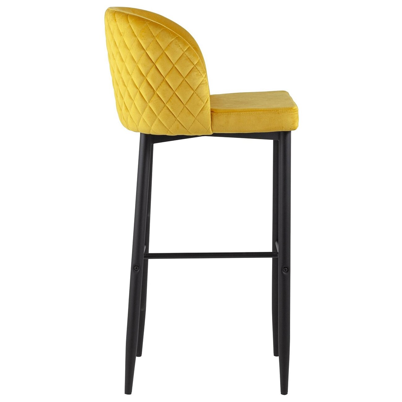 Стул барный со спинкой оранжевый с черными металлическими ножками "Оскар" - изображение 2