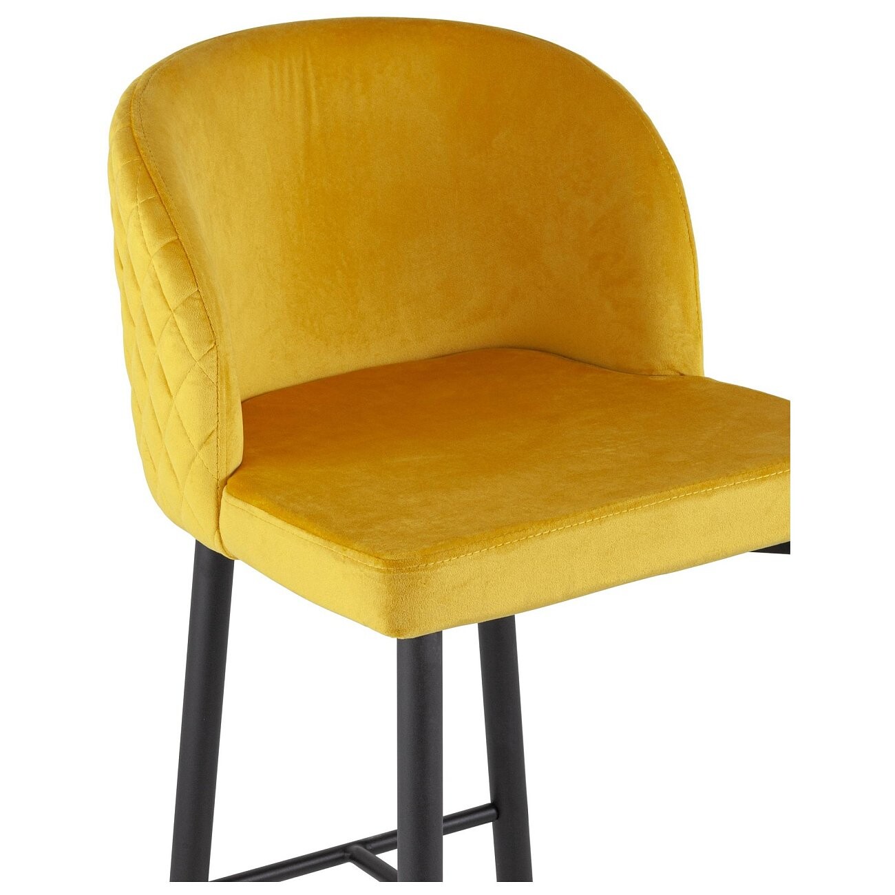 Стул барный со спинкой оранжевый с черными металлическими ножками "Оскар" - изображение 5