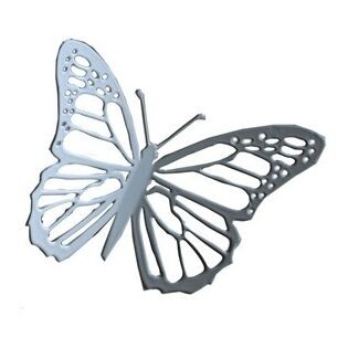 Бабочка металлическая 8х12 см белая Butterfly - изображение 1