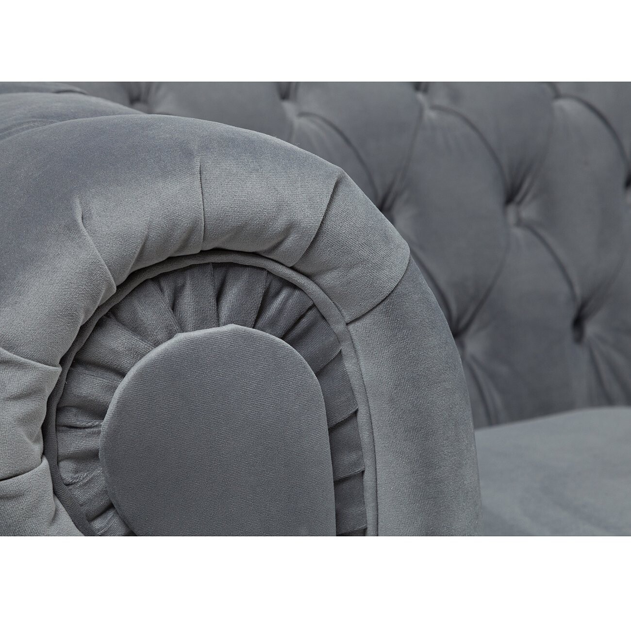 Диван Честерфилд большой прямой серый - изображение 2