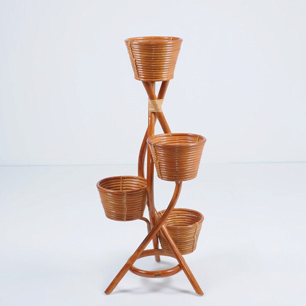 Цветочница круглая с 4 подставками 101х50 см коньяк Calamus Rotan - изображение 1