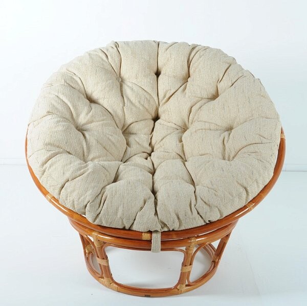 Кресло с подушкой коричневое из ротанга "Коньяк" Papasan 23/01 - изображение 1