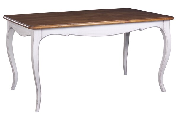 Обеденный стол белый с деревянной столешницей 150 см Provance