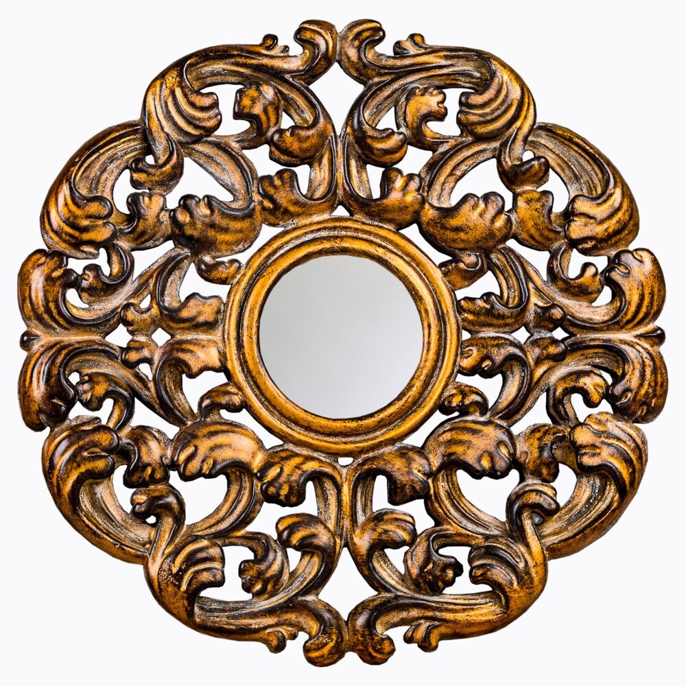 Зеркало круглое декоративное бронза "Арабеск"