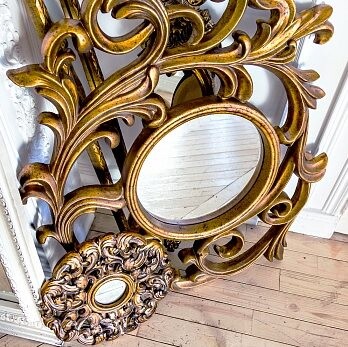 Зеркало круглое декоративное бронза "Арабеск"