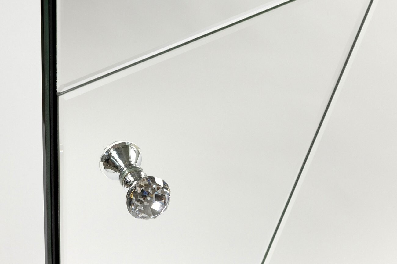 Комод с ящиками черный с зеркальными вставками - изображение 3