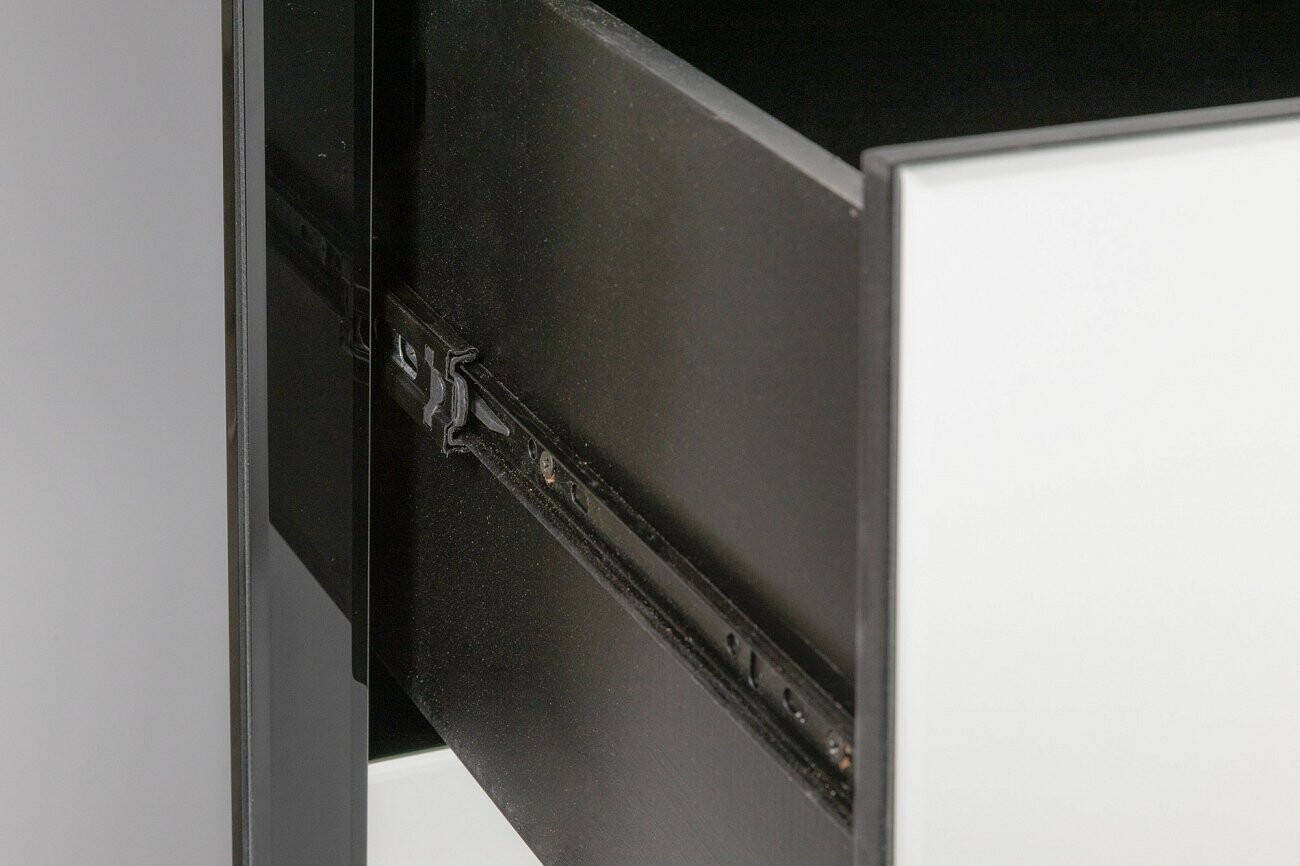 Комод для спальни с ящиками черный с зеркальными вставками - изображение 5