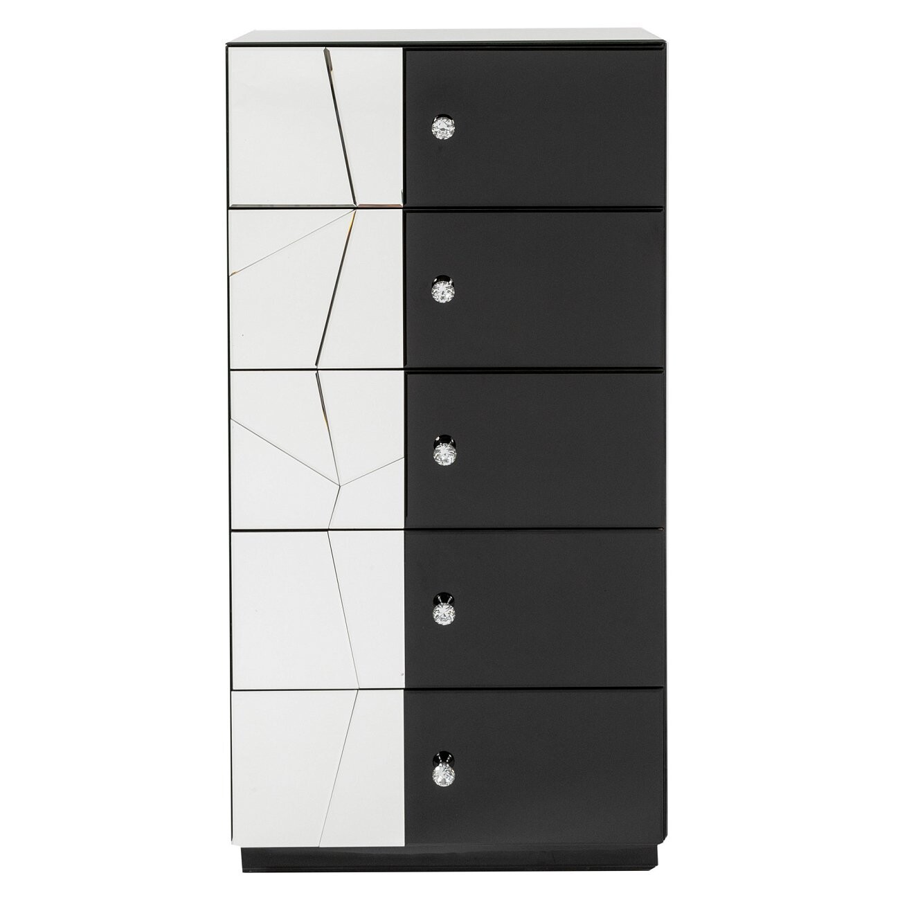 Комод зеркальный с 5 ящиками черный  - изображение 3
