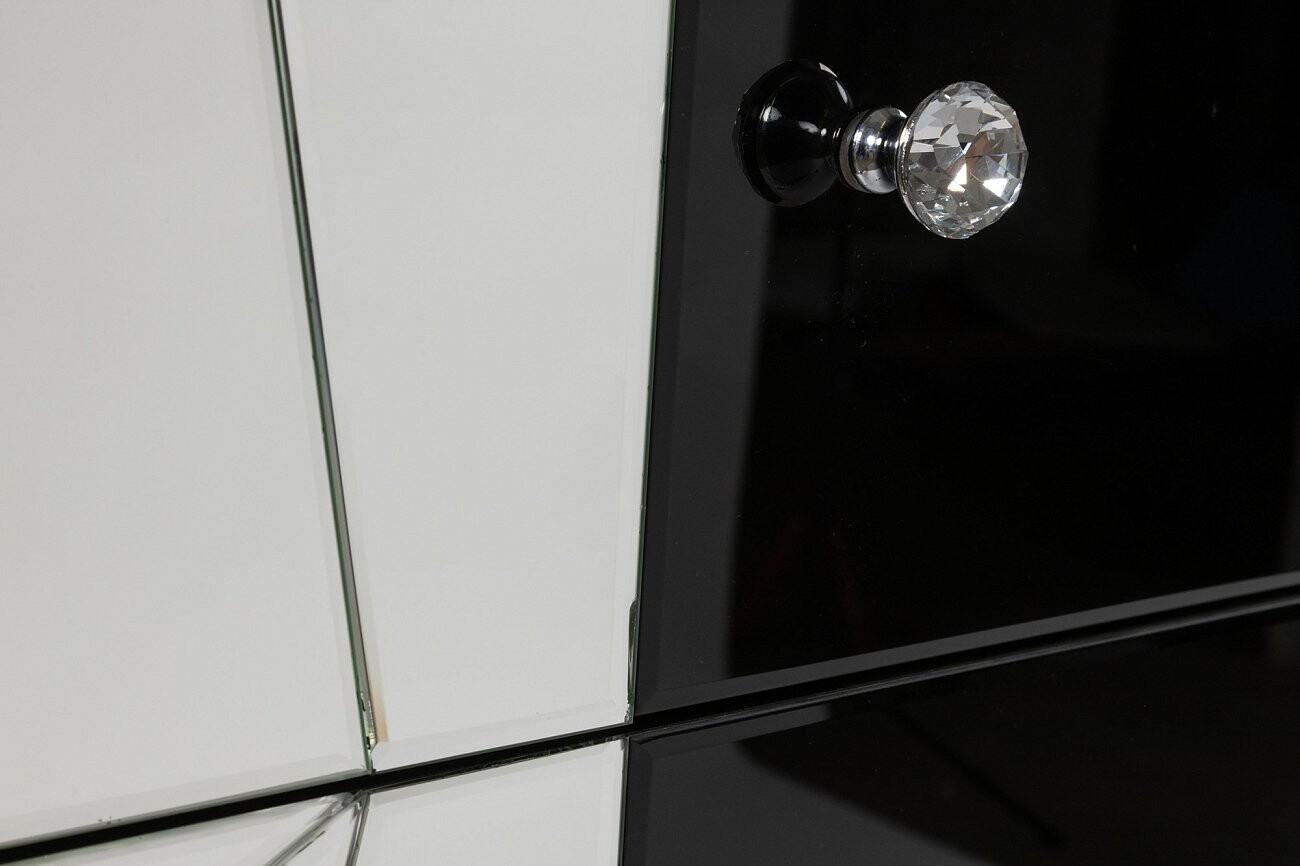 Комод зеркальный с 5 ящиками черный  - изображение 4