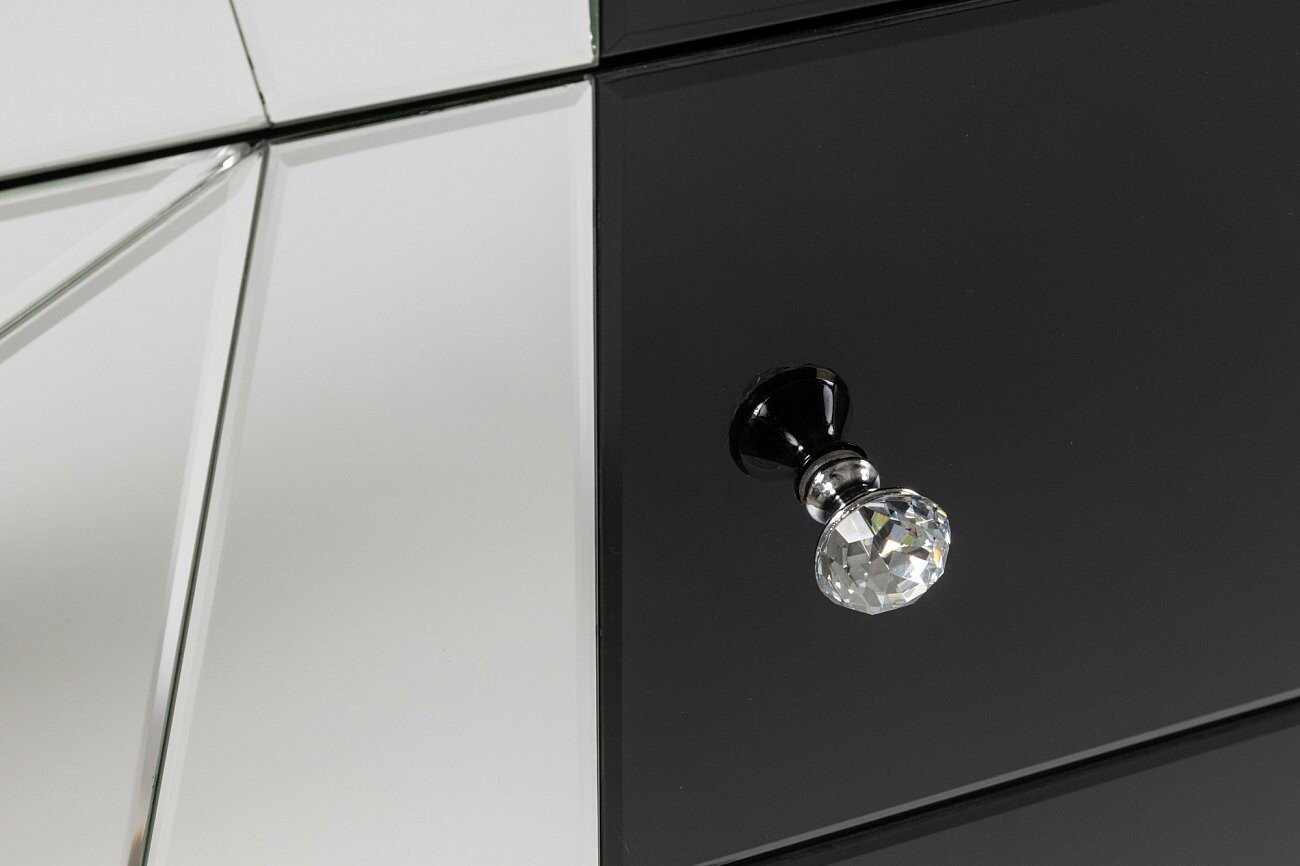 Комод зеркальный с 5 ящиками черный  - изображение 5