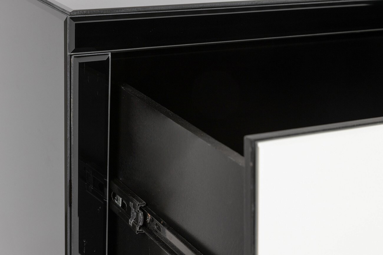 Комод высокий зеркальный с ящиками и черным корпусом  - изображение 4