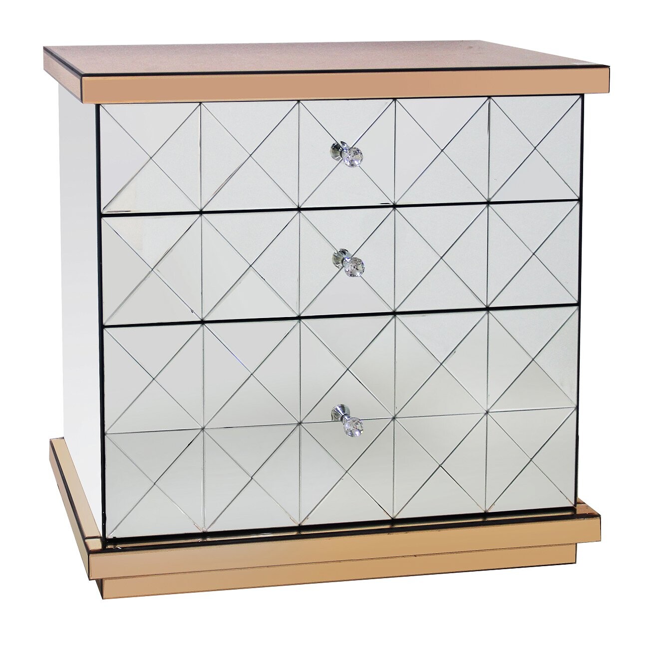 Комод с ящиками коричневый с зеркальными вставками - изображение 2