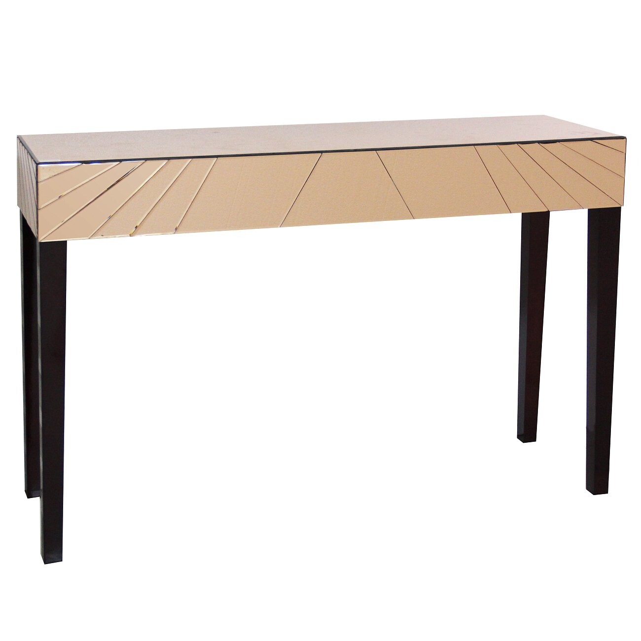 Консоль коричневая прямоугольная с черными ножками - изображение 2