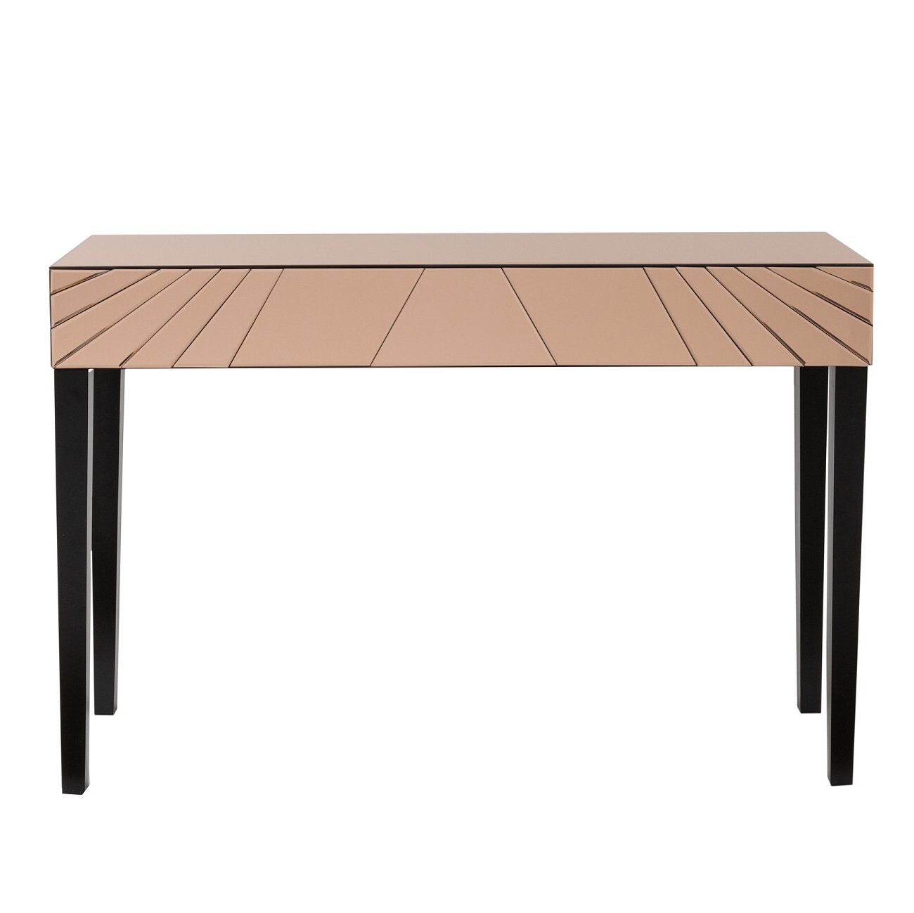 Консоль коричневая прямоугольная с черными ножками - изображение 3