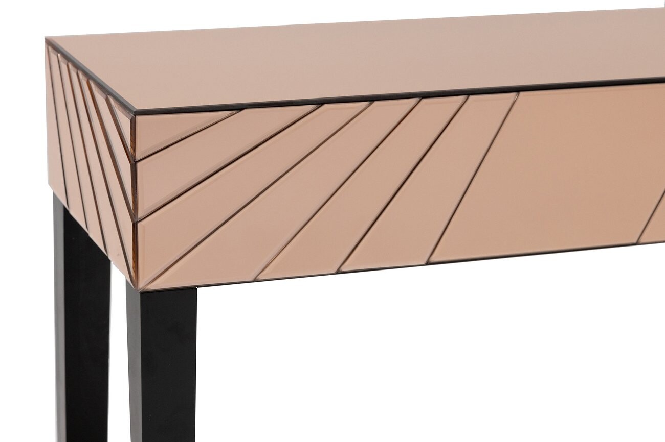 Консоль коричневая прямоугольная с черными ножками - изображение 4