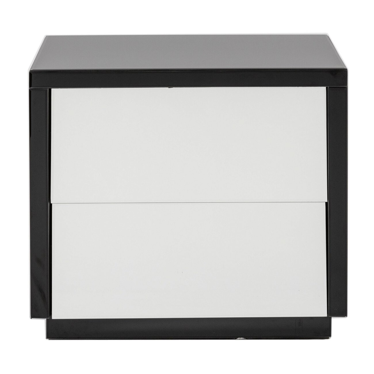 Прикроватная тумбочка с 2 ящиками черная зеркальная Nightstand  - изображение 3